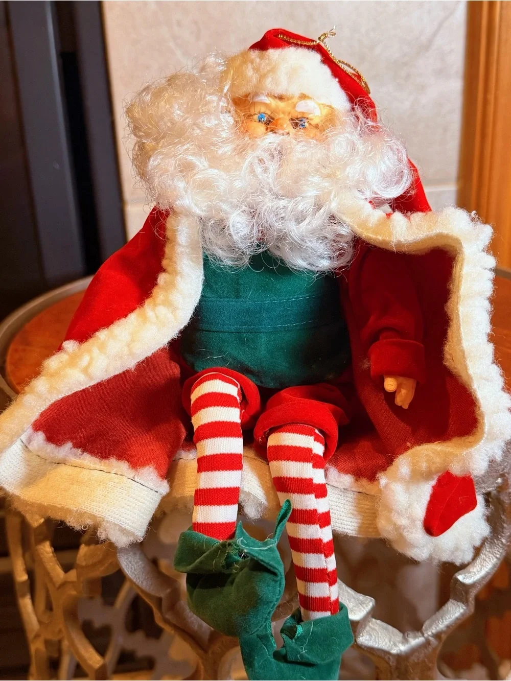 Vintage Santa Claus Shelf Sitter Pose-able Mantle Holiday Decor Ornament
